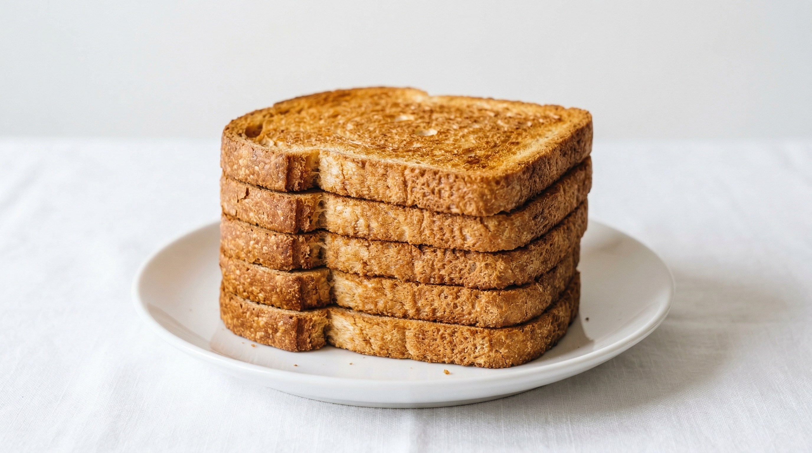 toast on a white plate