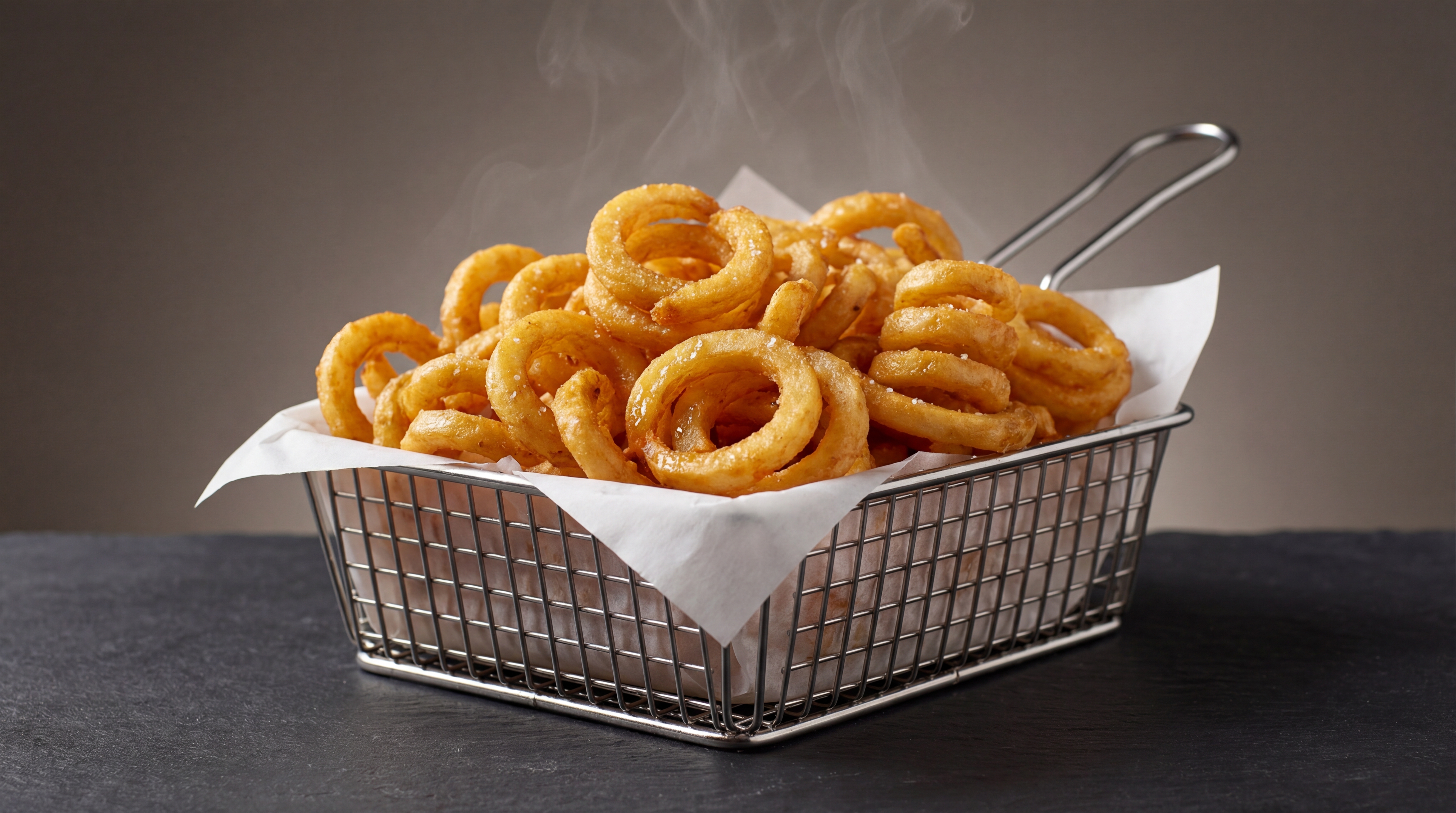 spiral fries in a paper-lined basket